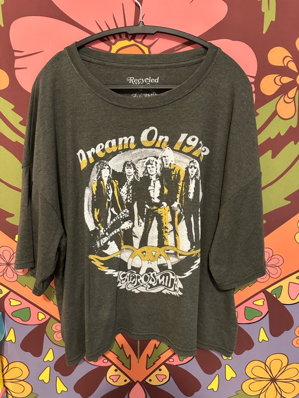 Recycled Karma Aerosmith Dream On Portraint One Size Band Tee NWOT